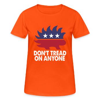 Dont Tread On Anyone Porcupine Libertarian Humor F - Women's Breathable T-Shirt - neon orange - Front - AI Model Female 172 dark (172cm)