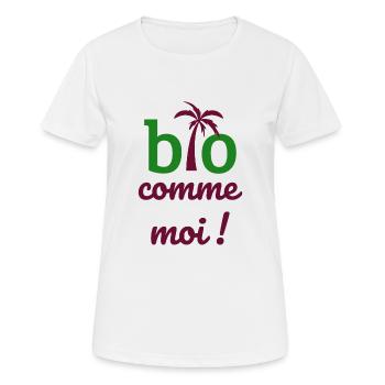 Bio wie ich Permakultur Bio-Lebensmittel - Frauen T-Shirt atmungsaktiv - Weiß - Vorne - AI Model Female 172 dark (172cm)