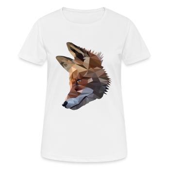 Fuchskopf Polygon Fuchs - Frauen T-Shirt atmungsaktiv - Weiß - Vorne - AI Model Female 172 dark (172cm)