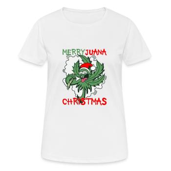 Weihnachten Marihuana Stoned Hanfblatt Cannabis - Frauen T-Shirt atmungsaktiv - Weiß - Vorne - AI Model Female 172 dark (172cm)