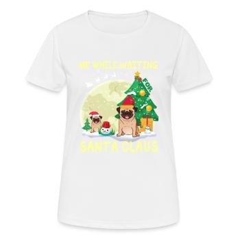 Carlin moi en attendant le Père Noël - T-shirt respirant Femme - blanc - Devant - AI Model Female 172 dark (172cm)