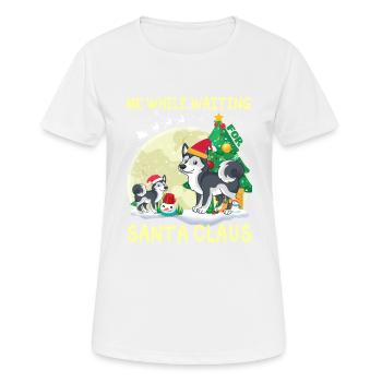 Husky moi en attendant le Père Noël - T-shirt respirant Femme - blanc - Devant - AI Model Female 172 dark (172cm)