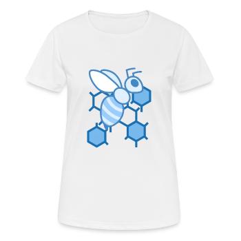 abeille - T-shirt respirant Femme - blanc - Devant - AI Model Female 172 dark (172cm)