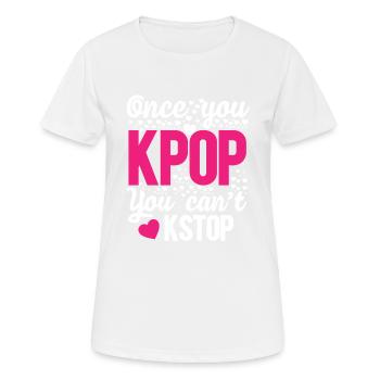once you kpop you can t kstop - Women's Breathable T-Shirt - white - Front - AI Model Female 172 dark (172cm)
