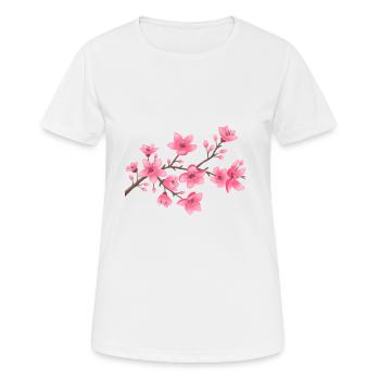 Cherry blossoms - Women's Breathable T-Shirt - white - Front - AI Model Female 172 dark (172cm)
