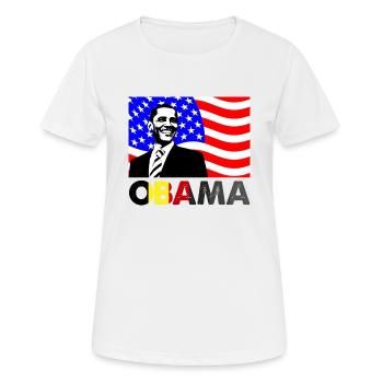 Barrack Obama Black Lives Matter Drapeau américain Fun - T-shirt respirant Femme - blanc - Devant - AI Model Female 172 dark (172cm)