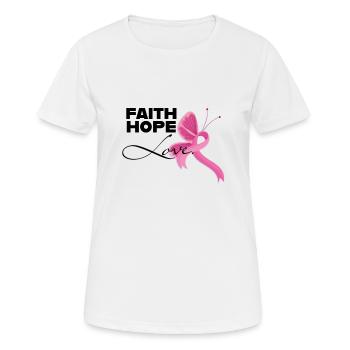 Faith hope love Brustkrebs Frauen Schleife - Frauen T-Shirt atmungsaktiv - Weiß - Vorne - AI Model Female 172 dark (172cm)