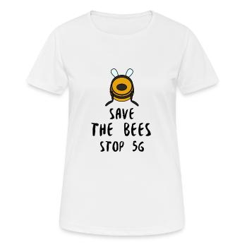 stop 5G radiation anti 5G protest and awareness ag - Women's Breathable T-Shirt - white - Front - AI Model Female 172 dark (172cm)