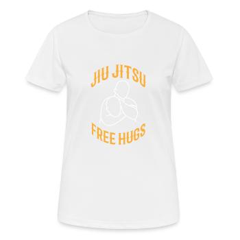 Free Hugs Jiu Jitsu Gifts Funny BJJ MMA Grappling - Women's Breathable T-Shirt - white - Front - AI Model Female 172 dark (172cm)
