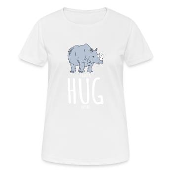 Je veux étreindre un rhinocéros - Chemise drôle de rhinocéros - T-shirt respirant Femme - blanc - Devant - AI Model Female 172 dark (172cm)