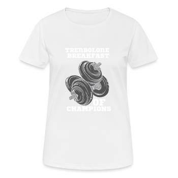 BODYBUILDING: Trenbolone - T-shirt respirant Femme - blanc - Devant - AI Model Female 172 dark (172cm)