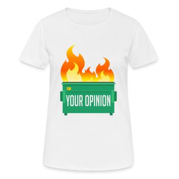 Your Opinion Dumpster Fire - Women's Breathable T-Shirt - white - Front - AI Model Female 172 dark (172cm)