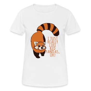 J'aime vraiment les pandas rouges, ok! - T-shirt respirant Femme - blanc - Devant - AI Model Female 172 dark (172cm)