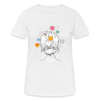 Mrs.Universe - Frauen T-Shirt atmungsaktiv - Weiß - Vorne - AI Model Female 172 dark (172cm)