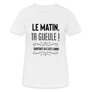 In the morning shut up - Women's Breathable T-Shirt - white - Front - AI Model Female 172 dark (172cm)
