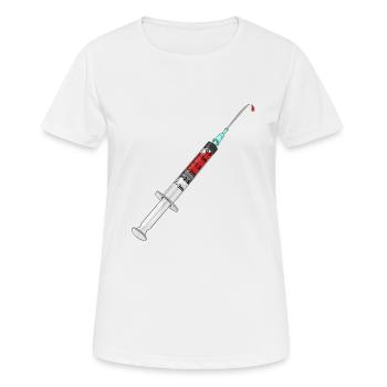 Seringue Vaccination Doctor Patient Seringue Blood Doctor - T-shirt respirant Femme - blanc - Devant - AI Model Female 172 dark (172cm)