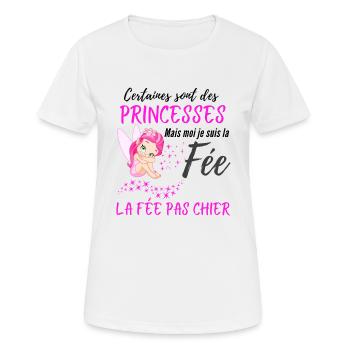 la fée pas chier - T-shirt respirant Femme - blanc - Devant - AI Model Female 172 dark (172cm)
