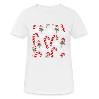 Conception de canne à sucre de Noël - T-shirt respirant Femme - blanc - Devant - AI Model Female 172 dark (172cm)
