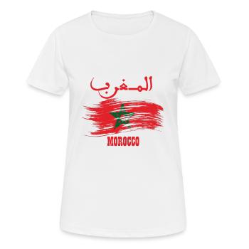 Marokko - Maroc - Flagge - Flagge - Frauen T-Shirt atmungsaktiv - Weiß - Vorne - AI Model Female 172 dark (172cm)