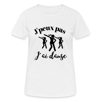 J'peux pas j'ai danse - T-shirt respirant Femme - blanc - Devant - AI Model Female 172 dark (172cm)