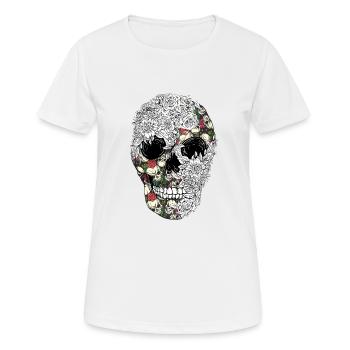 Cooler Totenkopf - Frauen T-Shirt atmungsaktiv - Weiß - Vorne - AI Model Female 172 dark (172cm)