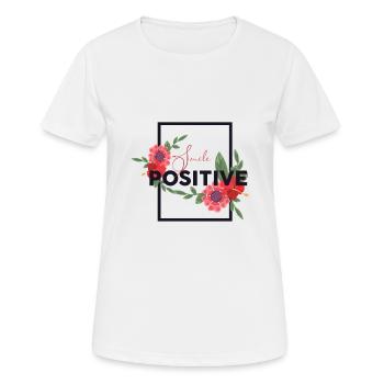 CADEAU POSITIF SMILE - T-shirt respirant Femme - blanc - Devant - AI Model Female 172 dark (172cm)