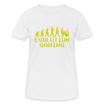 Gaming Geschenk Gaming Evolution - T-shirt respirant Femme - blanc - Devant - AI Model Female 172 dark (172cm)