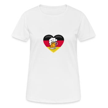 Germany heart with beer - Women's Breathable T-Shirt - white - Front - AI Model Female 172 dark (172cm)