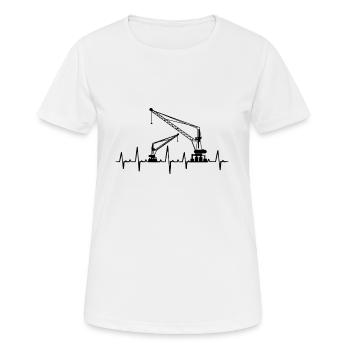 Kran Kräne Kranführer Baustelle Bagger Geschenk - Frauen T-Shirt atmungsaktiv - Weiß - Vorne - AI Model Female 172 dark (172cm)