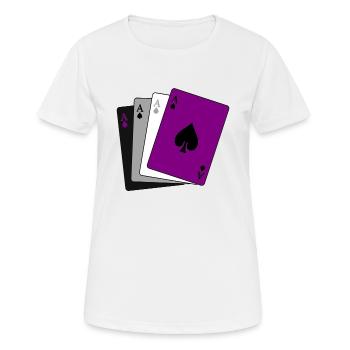 Asexualität LGBTQIA Asexuelle Karten Ich habe ein Ass - Frauen T-Shirt atmungsaktiv - Weiß - Vorne - AI Model Female 172 dark (172cm)