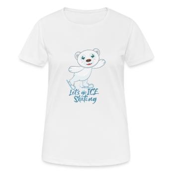 Patin à glace patins à glace ours polaire - T-shirt respirant Femme - blanc - Devant - AI Model Female 172 dark (172cm)