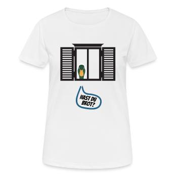Hast du Brot? - Frauen T-Shirt atmungsaktiv - Weiß - Vorne - AI Model Female 172 dark (172cm)