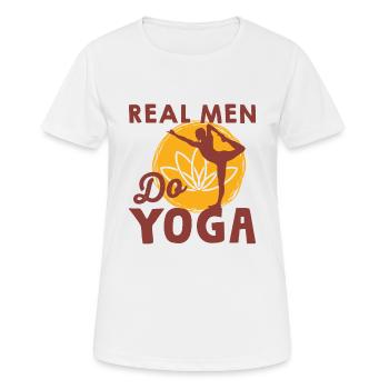 Man yoga - Women's Breathable T-Shirt - white - Front - AI Model Female 172 dark (172cm)
