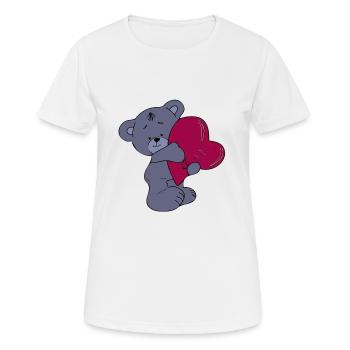 Ours en peluche amoureux - T-shirt respirant Femme - blanc - Devant - AI Model Female 172 dark (172cm)