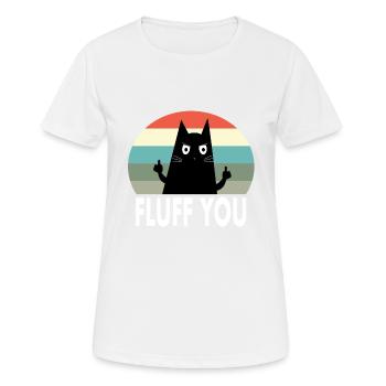 kot fluff you katze cat - Frauen T-Shirt atmungsaktiv - Weiß - Vorne - AI Model Female 172 dark (172cm)