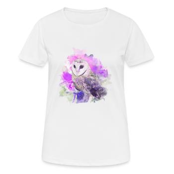 Eule Uhu Nachtvogel Watercolor - Frauen T-Shirt atmungsaktiv - Weiß - Vorne - AI Model Female 172 dark (172cm)