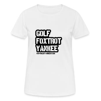 GolfFoxtrotYankee - Soldiers and Bundeswehr - Women's Breathable T-Shirt - white - Front - AI Model Female 172 dark (172cm)
