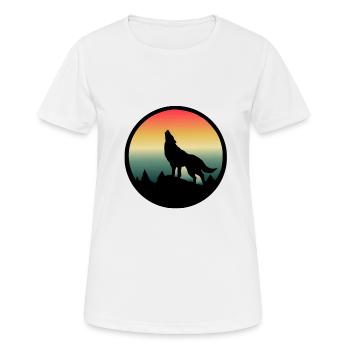 Loup hurlant à la pleine lune - T-shirt respirant Femme - blanc - Devant - AI Model Female 172 dark (172cm)