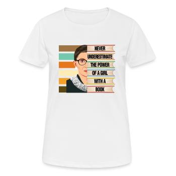 Ruth Bader Ginsburg Zitat Fraueninteresse Spaß Gif - Frauen T-Shirt atmungsaktiv - Weiß - Vorne - AI Model Female 172 dark (172cm)