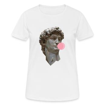 DAVID MICHELANGELO avec art de la statue de chewing-gum - T-shirt respirant Femme - blanc - Devant - AI Model Female 172 dark (172cm)