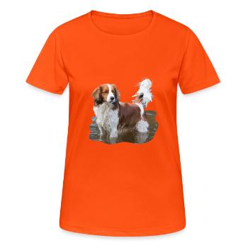 Kooikerhondje in the water dog - Women's Breathable T-Shirt - neon orange - Front - AI Model Female 172 dark (172cm)