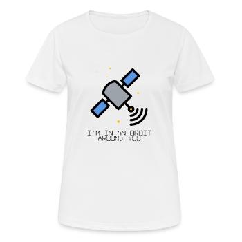 Orbite autour de vous satellite - T-shirt respirant Femme - blanc - Devant - AI Model Female 172 dark (172cm)