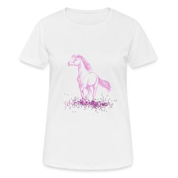Horse pony pink glitter love - Women's Breathable T-Shirt - white - Front - AI Model Female 172 dark (172cm)