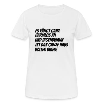 Keller voller Fahrräder - Frauen T-Shirt atmungsaktiv - Weiß - Vorne - AI Model Female 172 dark (172cm)