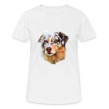 Berger australien - T-shirt respirant Femme - blanc - Devant - AI Model Female 172 dark (172cm)