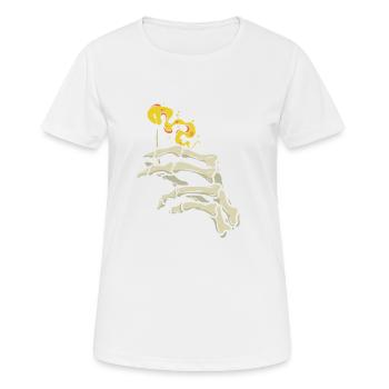 Main d'os avec une allumette - T-shirt respirant Femme - blanc - Devant - AI Model Female 172 dark (172cm)