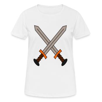 A logo of 2 swords crossed in a gamer style. - Women's Breathable T-Shirt - white - Front - AI Model Female 172 dark (172cm)
