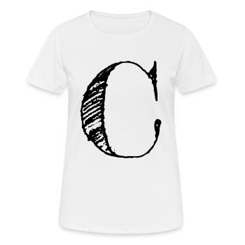 Giant letter C - handmade (black) - Women's Breathable T-Shirt - white - Front - AI Model Female 172 dark (172cm)