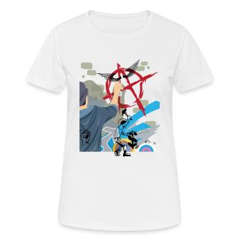 Graffiti punk anarchie - T-shirt respirant Femme - blanc - Devant - AI Model Female 172 dark (172cm)