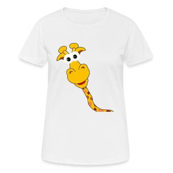 Giraffe - lustig, in Comicstyle - Frauen T-Shirt atmungsaktiv - Weiß - Vorne - AI Model Female 172 dark (172cm)